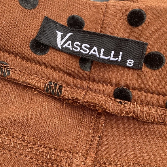 Vassalli Polka Dots Brown Pants Sz 8 - Picture 12 of 12